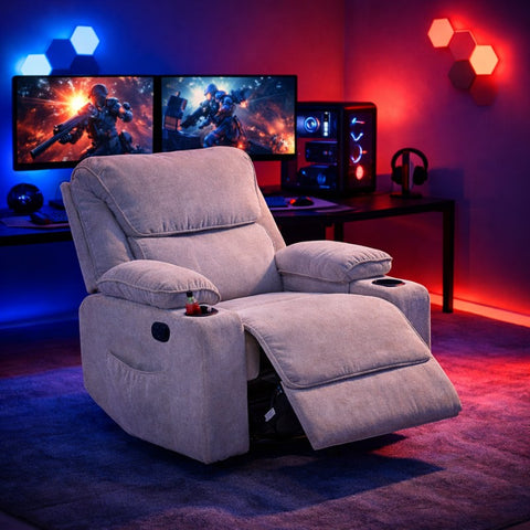 Black Bull Premium Sofa Swivel Rocker Recliner – Fabric