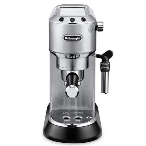 Coffee Maker with Adjustable Cappuccino System, Thermoblock Technology, Removable Drip Tray (Silver)