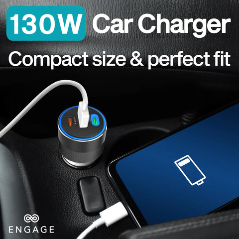 Engage, 3 Port Car Charger (130W)