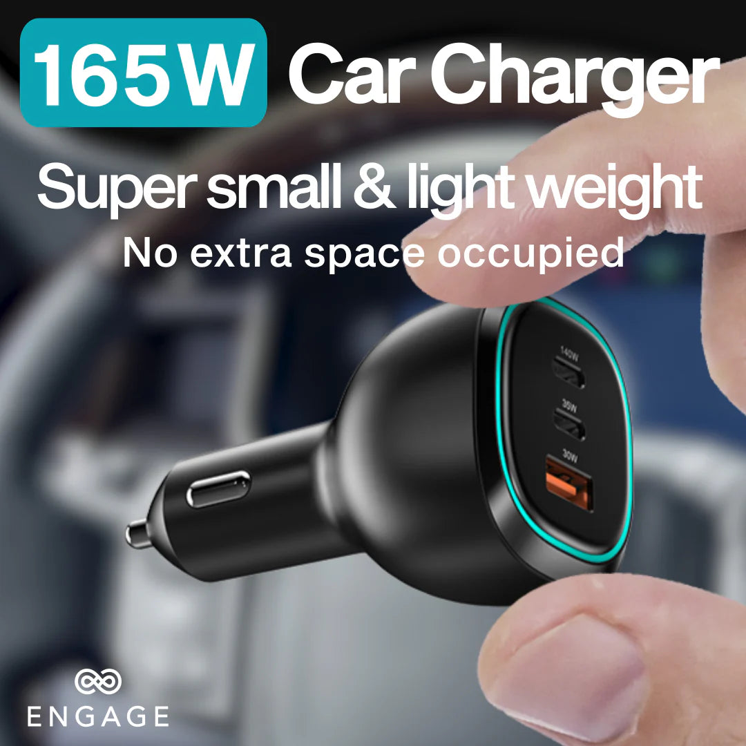 Engage, 3 Port USB-C Car Charger (165W)
