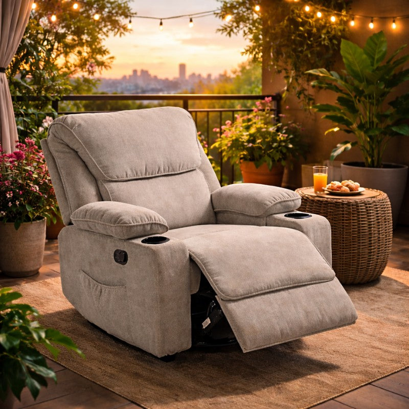 Black Bull Premium Sofa Swivel Rocker Recliner – Fabric