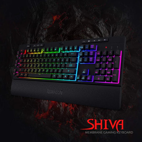 Redragon K512, Shiva RGB Backlit Membrane Wired Gaming Keyboard with Multimedia Keys
