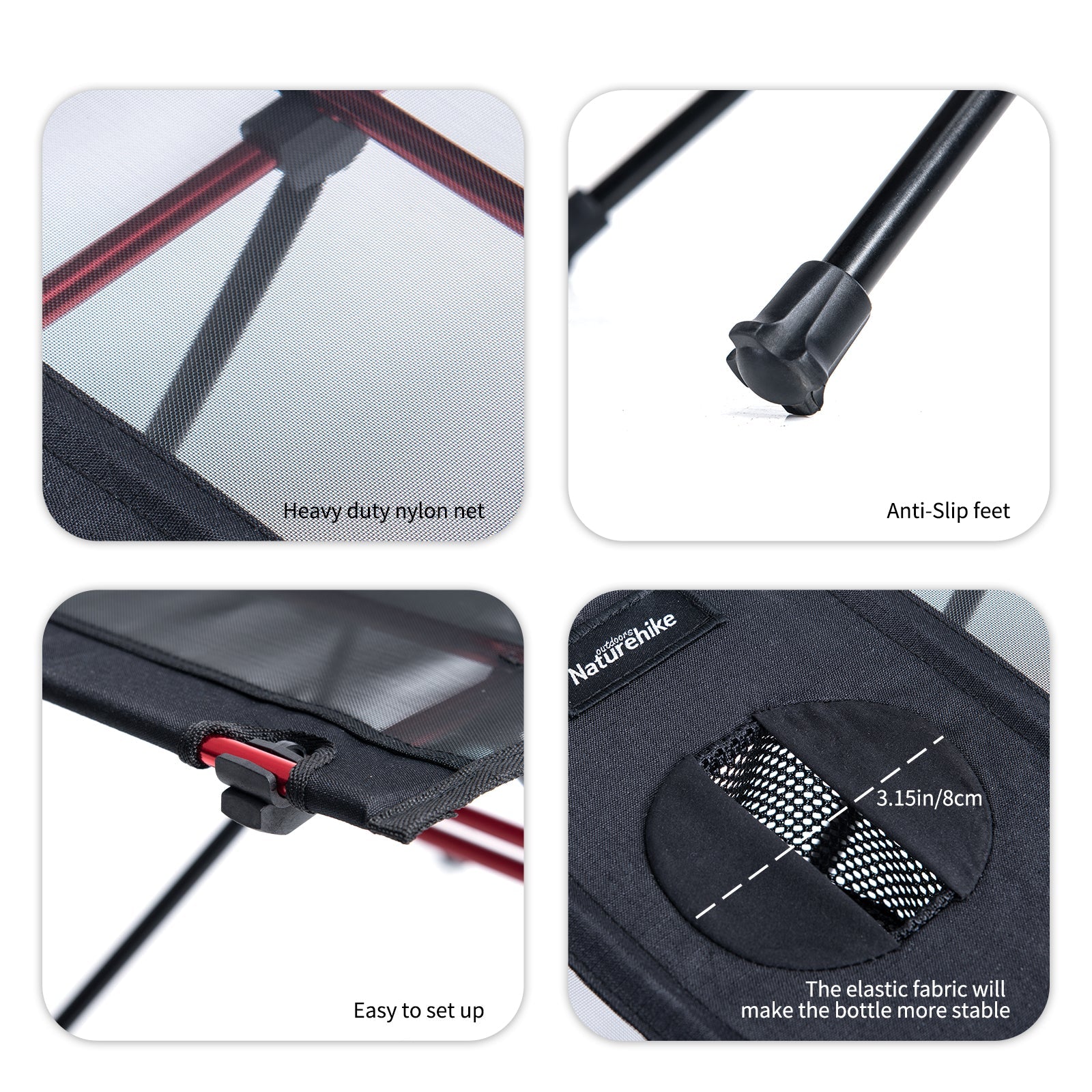Naturehike FT07 Foldable Camping Table - Black