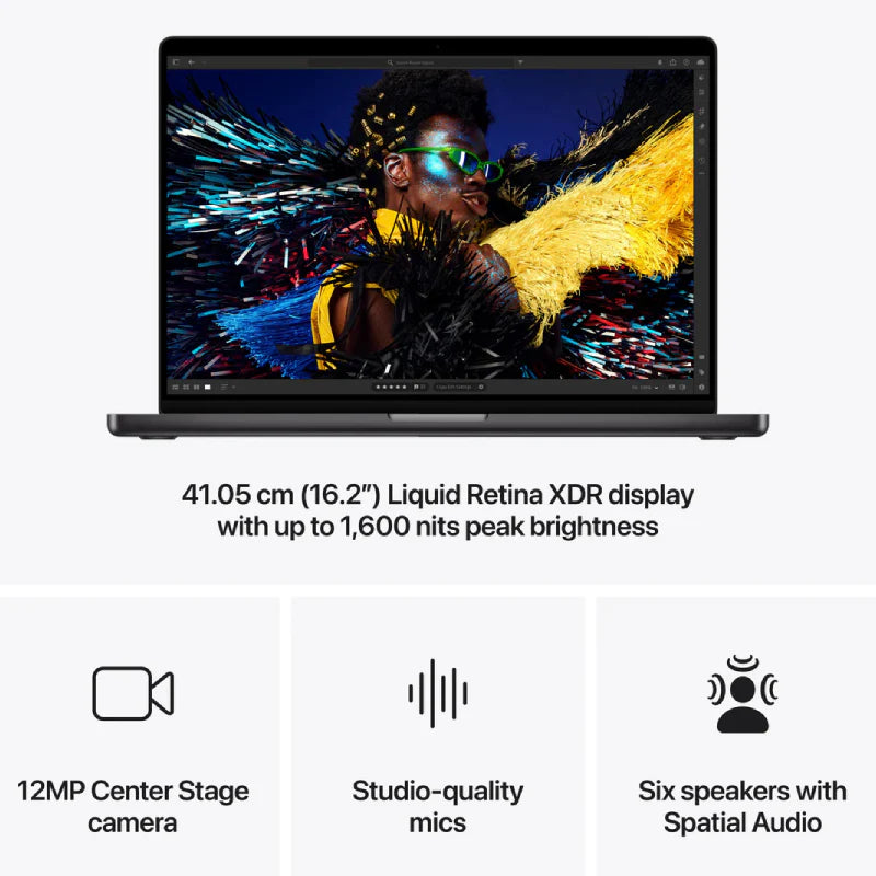 Apple MacBook Pro - 16.2" / M4 Max / 16-Core CPU / 40-Core GPU / 64GB RAM / 1TB SSD / Space Black / Arabic/English / 1YW