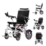 Lightweight Folding Electric Wheelchair with Dual Motor, Compact - 130kg Load Capacity