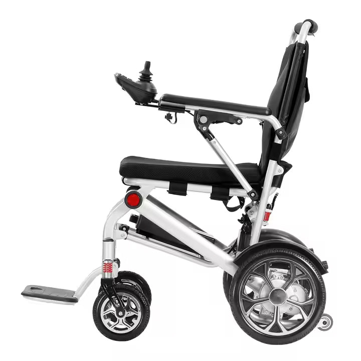 Lightweight Folding Electric Wheelchair with Dual Motor, Compact - 130kg Load Capacity