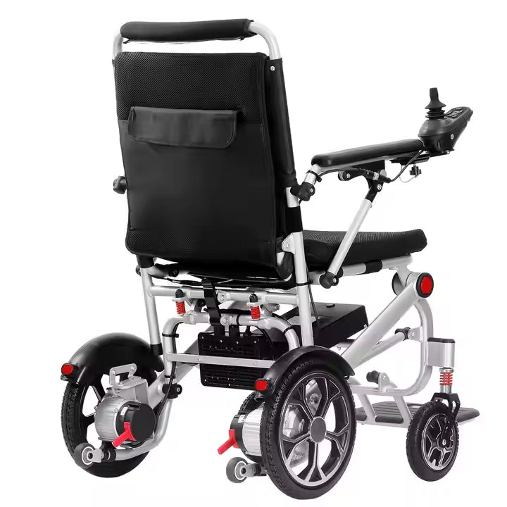 Lightweight Folding Electric Wheelchair with Dual Motor, Compact - 130kg Load Capacity