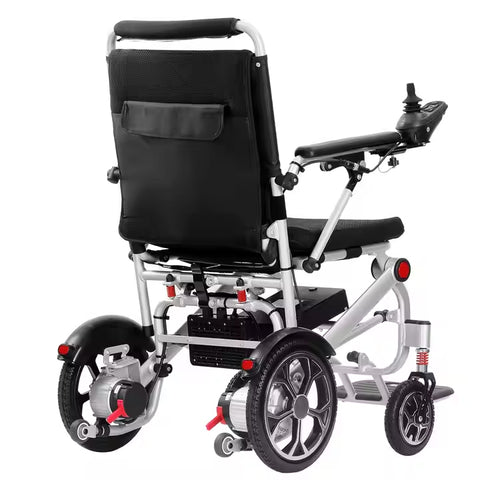 Lightweight Folding Electric Wheelchair with Dual Motor, Compact - 130kg Load Capacity
