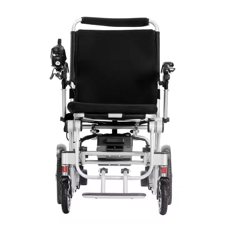 Lightweight Folding Electric Wheelchair with Dual Motor, Compact - 130kg Load Capacity