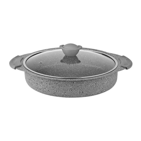 OMS Granite Round Oven Tray with lid - 32 cm - Grey