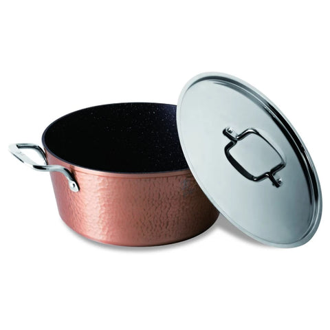 Berlinger Haus Hammered Cooking Set 9 Pcs Set Casseroles (30+26+22 cm) + Fry Pan (30+26+22 cm) - Copper
