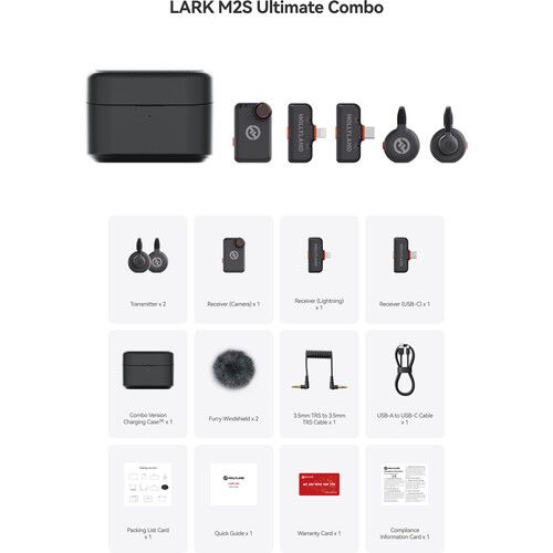 Hollyland LARK M2S Ultimate Combo Wireless Microphone System – Space Gray