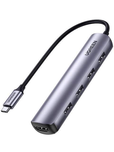 UGREEN CM417, USB-C to 4*USB 3.0+HDMI Adapter - Gray