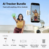 إنستا360 فلو 2 برو مثبت كاميرا مع حزمة AI Tracker – أبيض