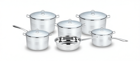 Saga H1711 Stainless Steel Cookware Set - 11 Pcs,  High-Quality 18/10 Stainless Steel
