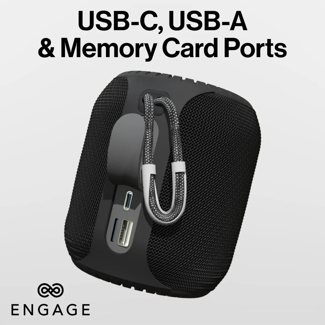 Engage, Mini Portable Wireless Speaker – Rich Bass, Bluetooth 5.0, Dual Pairing