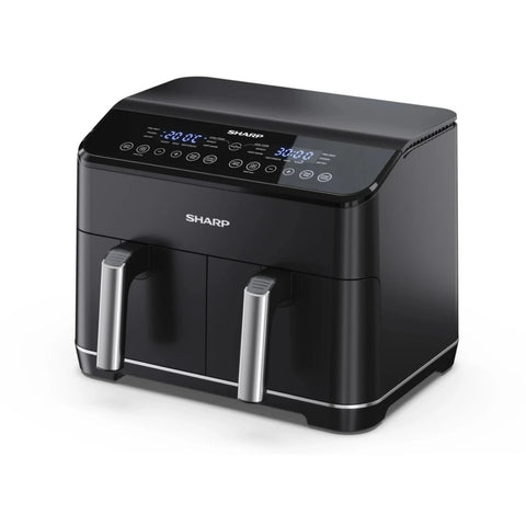 Sharp Double Basket Air Fryer, 8 L, Black, KF-DF80RT-K3