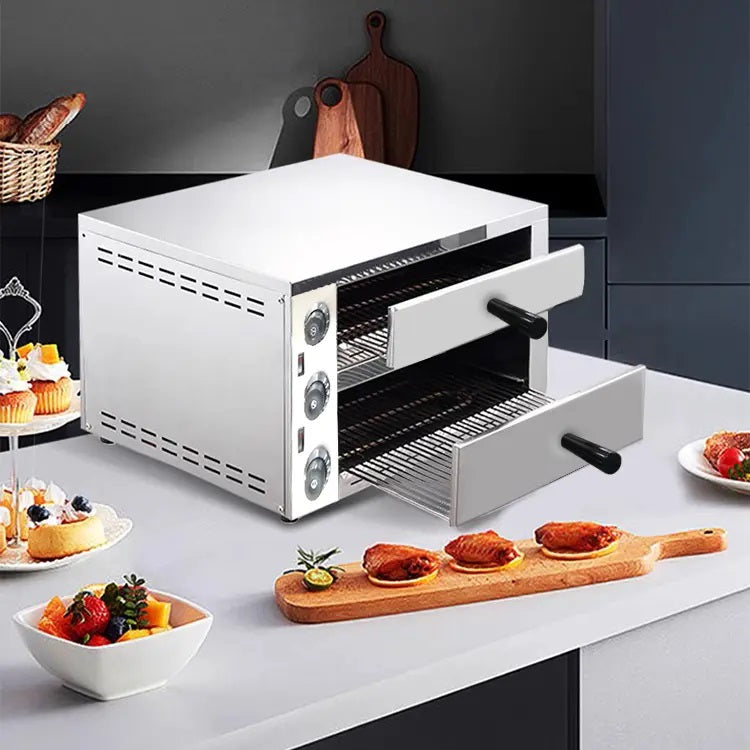 KKF, Double Tray Stainless Steel Electric Pizza Oven