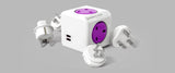 محول السفر PowerCube ReWirable USB – 4 مقابس AC ومنفذا USB مع مجموعة مقابس UK