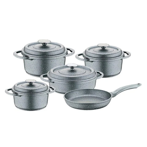 OMS Ocaliptus Granite Cookware Set - 9 pcs - Grey