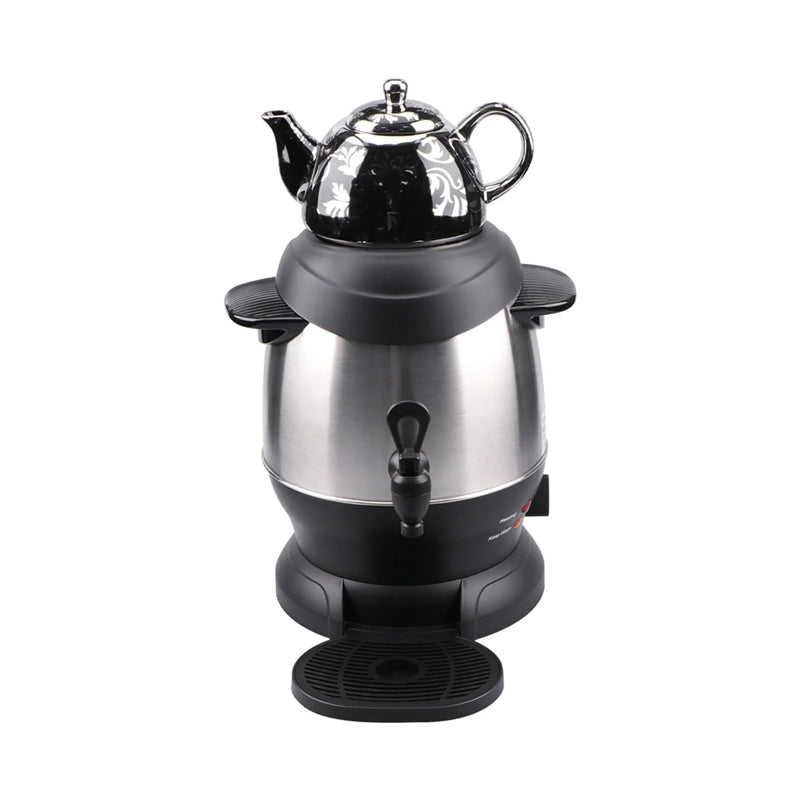 Electric 360° Samovar Tea Maker With Ceramic Pot - Stainless Steel - 1350 W - Black