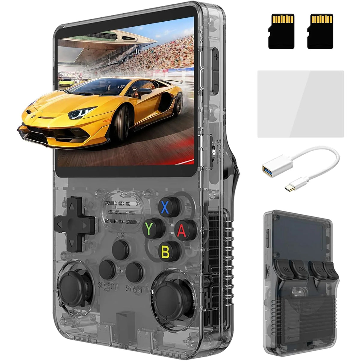 R36S Retro Handheld Video Game Console 3.5 Inch 64GB - White