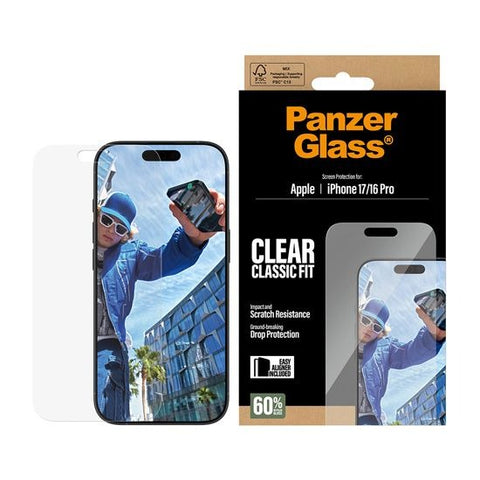 PanzerGlass  Screen Protector iPhone 17, 17 Pro, 17 Air, 17 Pro Max |  Classic Fit w. Easy Aligner