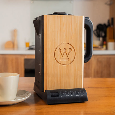 Westinghouse Bamboo Electric Kettle 1.7L with Temperature Control & Cool-Touch Design – 2200W