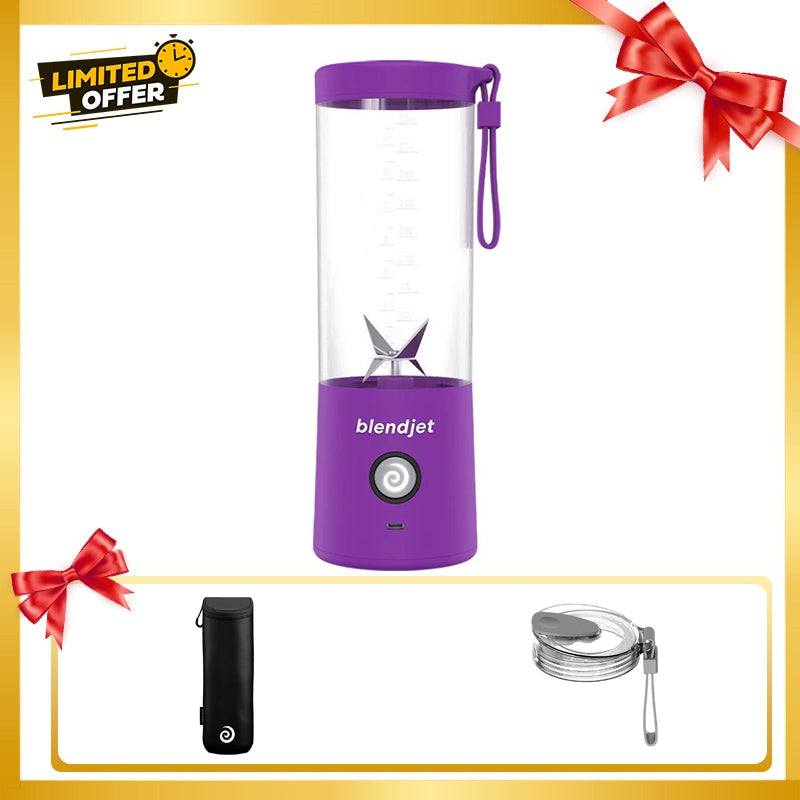 Blendjet V2 Portable Blender 475ml, USB-C Rechargeable with Jetsetter Sleeve and Drinking Lid Free - Purple