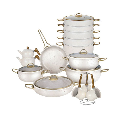 OSFE Granite Cookware Set 23 PCS - White