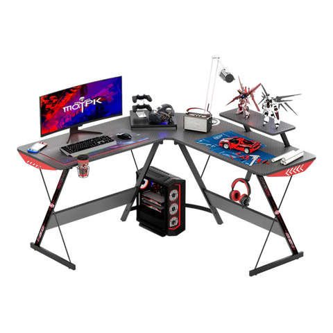 GAMEON L-Shaped Slayer I Series Gaming Desk (129x129x74cm) - Table Top (80x46cm)