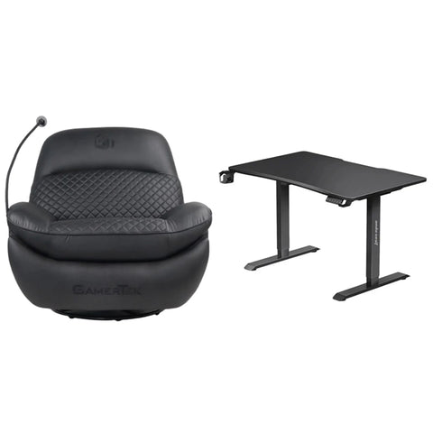 GamerTek Chill Pod - Black Edition with AndaSeat Xtreme Series Gaming Desk (140*75 cm)