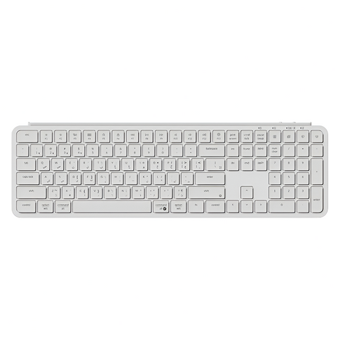 Keychron, B6 Pro Ultra-Slim Wireless ZMK Custom Keyboard for Windows & Mac, English/Arabic - Ivory White