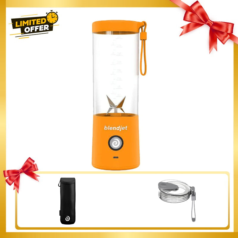 Blendjet V2 Portable Blender 475ml, USB-C Rechargeable with Jetsetter Sleeve and Drinking Lid Free - Apricot