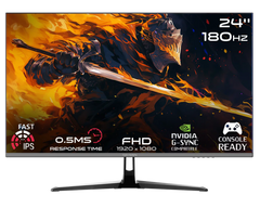 شاشة GAMEON GOPS24180IPS مقاس 24 بوصة، بدقة FHD، ومعدل تحديث 180 هرتز، ووقت استجابة 0.5 مللي ثانية، وتقنية IPS سريعة، ومنفذ HDMI 2.0، وشاشة ألعاب