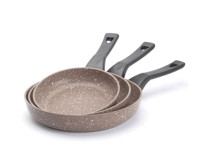 Saflon Granite Frypan Set – 3-Pcs Premium Cookware Collection (20 Cm, 24 Cm, 28 Cm)