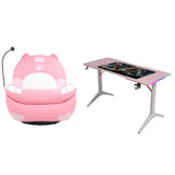 كرسي الألعاب جيمر تك Chill Pod - الإصدار الوردي مع طاولة الألعاب جاماكس RGB المصنوعة من ألياف الكربون