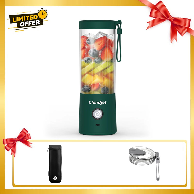 Blendjet V2 Portable Blender 475ml, USB-C Rechargeable with Jetsetter Sleeve and Drinking Lid Free - Emerald