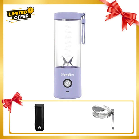 Blendjet V2 Portable Blender 475ml, USB-C Rechargeable with Jetsetter Sleeve and Drinking Lid Free - Lavender