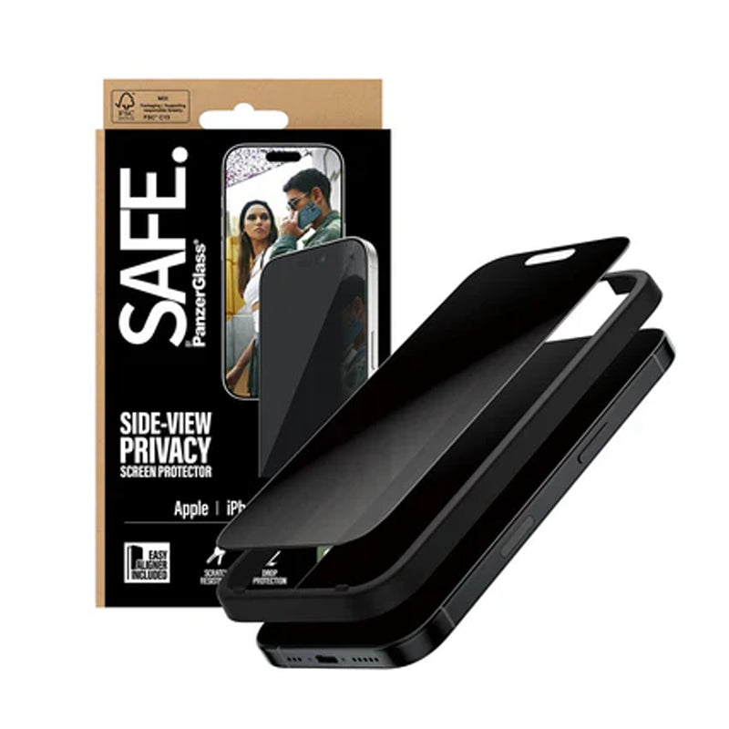Safe. by PanzerGlass Privacy Screen Protector iPhone 17, 17 Air, 17 Pro, 17 Pro Max | Ultra-Wide Fit w. EasyAligner