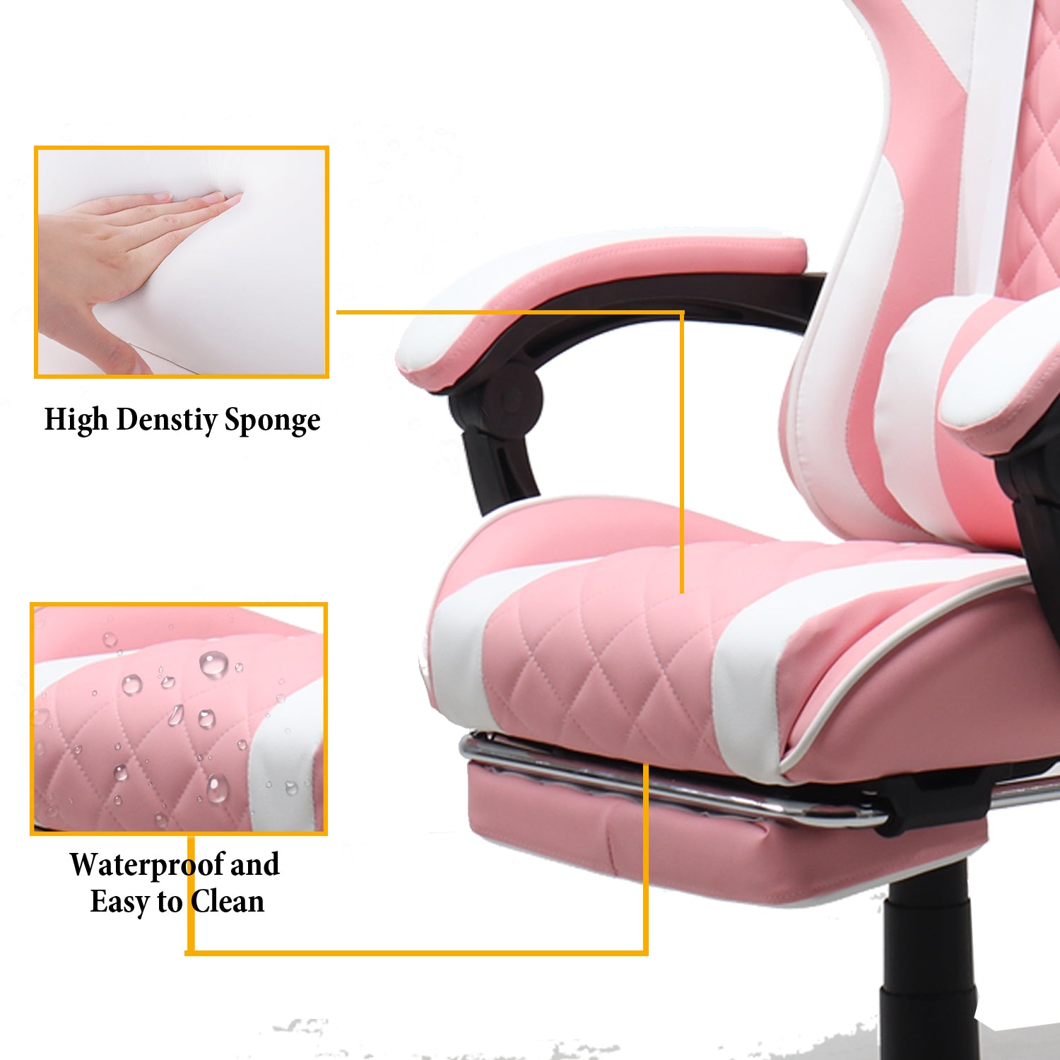 Gamax Gaming Chair Model 1-LT001L with Linkage Function Armrest & Retactable Footrest ( Installation not included )