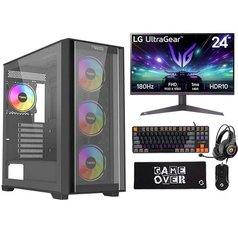 i5 GAMING PC, i5-14400F, RTX 3060 12GB, Windows 11 Pro With LG Gaming Monitor and 4in1 Gaming Kit