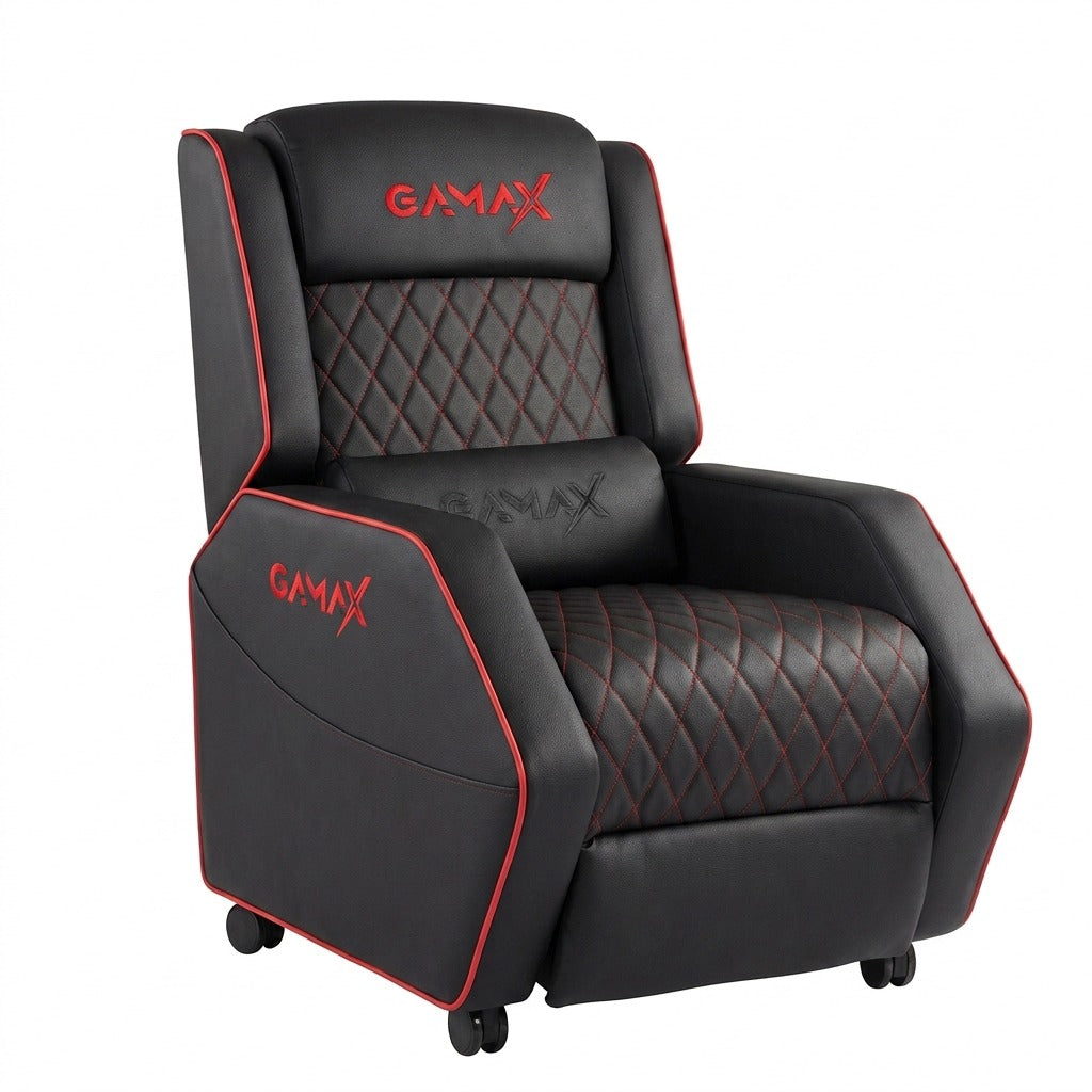 Gamax Gaming Sofa XL Black & Red Recliner (Assembly not included)