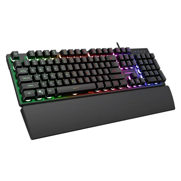 Rampage FORTUNA KM-RX7 Keyboard and Mouse Combo - US Layout USB 6400 DPI - Black
