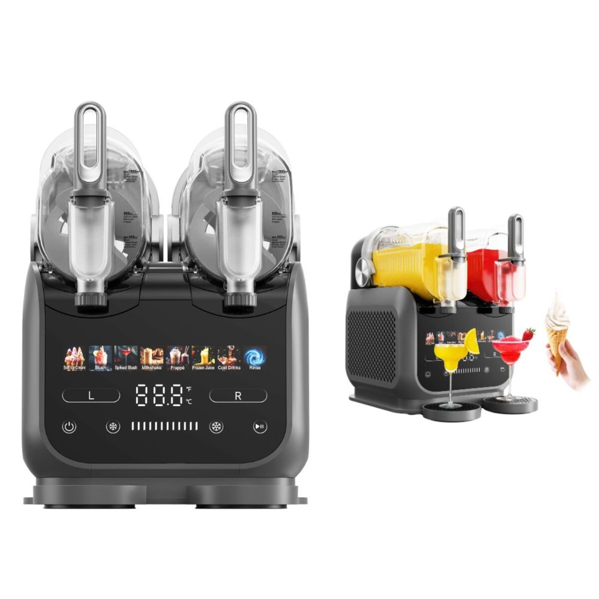 Orca Double Tank Slush Maker 3.6L – Grey | OR-WIN77-PRO