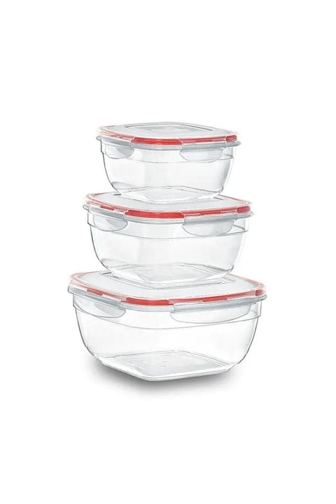 Plast Art Fresh Box Set of 3 Pieces (0.6 + 1 + 1.7 Liters)