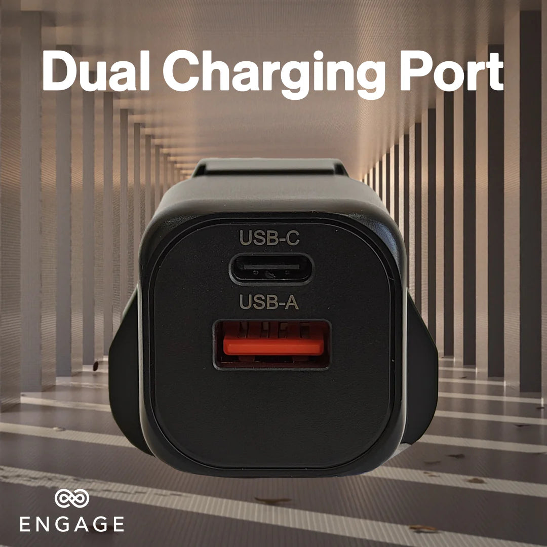 Engage, Dual Port Fast Adapter/Charger (20W) with Interchangeable Adapter