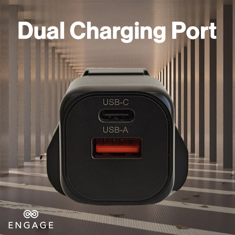 Engage, Dual Port Fast Adapter/Charger (20W) with Interchangeable Adapter