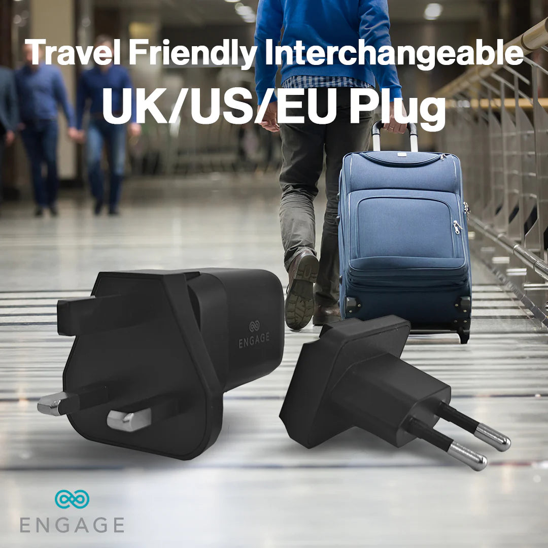 Engage, Dual Port Fast Adapter/Charger (20W) with Interchangeable Adapter