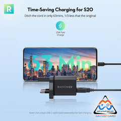 شاحن حائط راف باور PD 30 واط RP-PC170 - أسود 